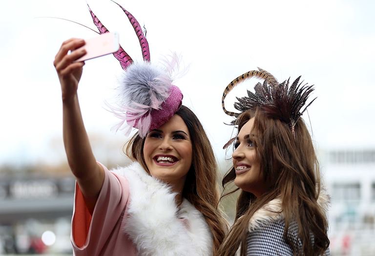 Women taking a selfie at Cheltenham Racecourse